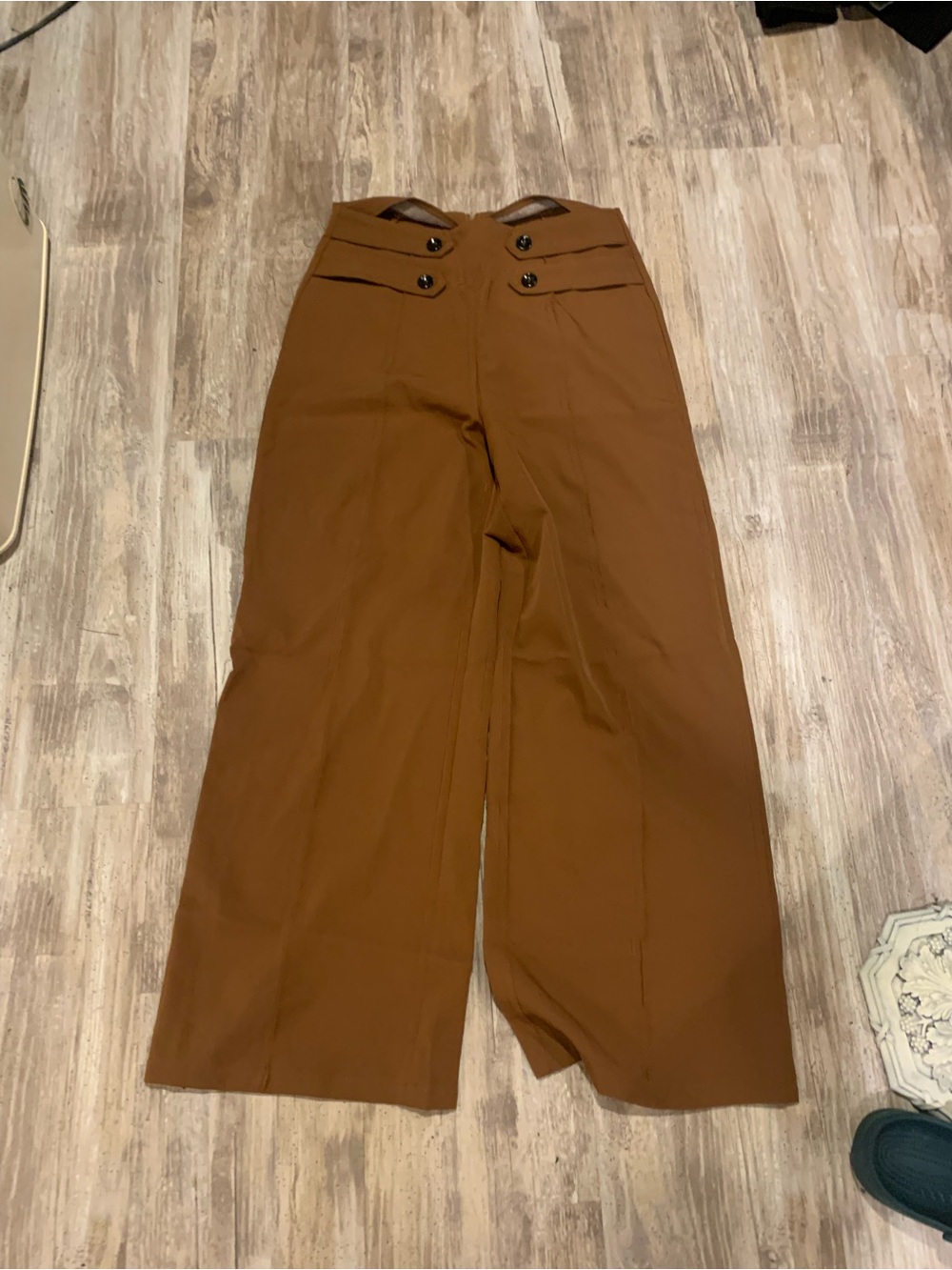 SHEIN High-Waist Wide-Leg Pants in Rust